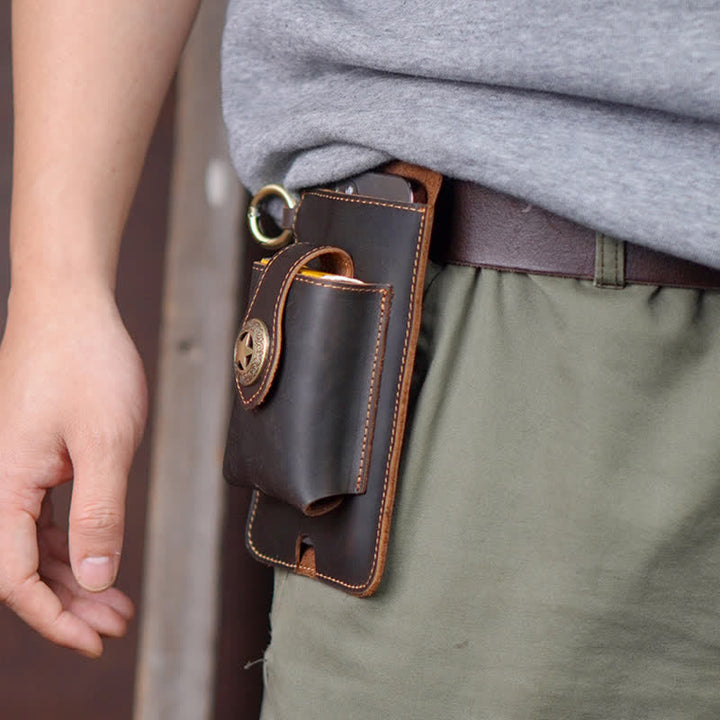 Star Magnetic Suction Leather Phone Belt Bag - image 13