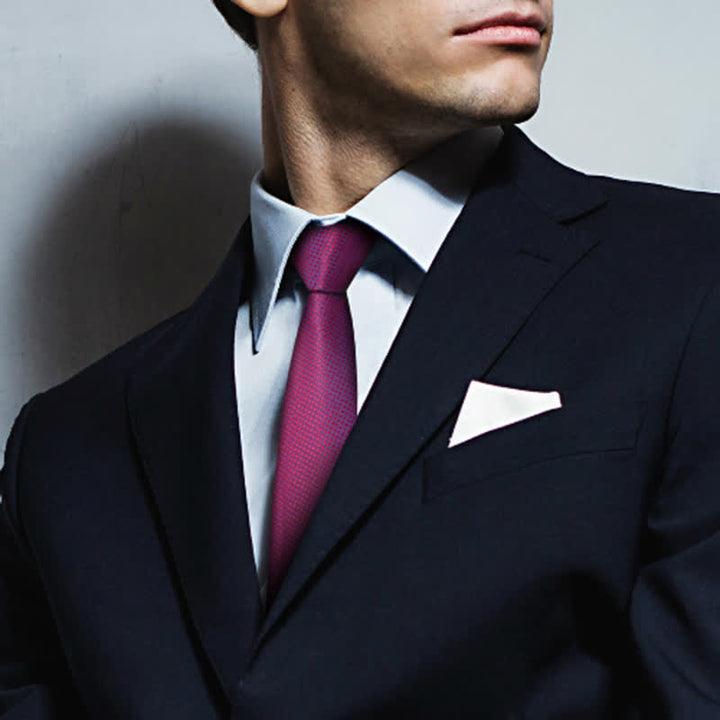 2Pcs Men's Noble Violet Red Gradient Necktie Set - image 1