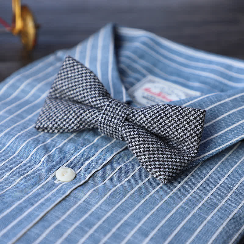 Men's Simple Tweed Wool Blend Bow Tie - # 20 - image 22