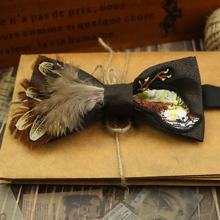 Graphic Sparrow Tail Feather Bow Tie - image 5