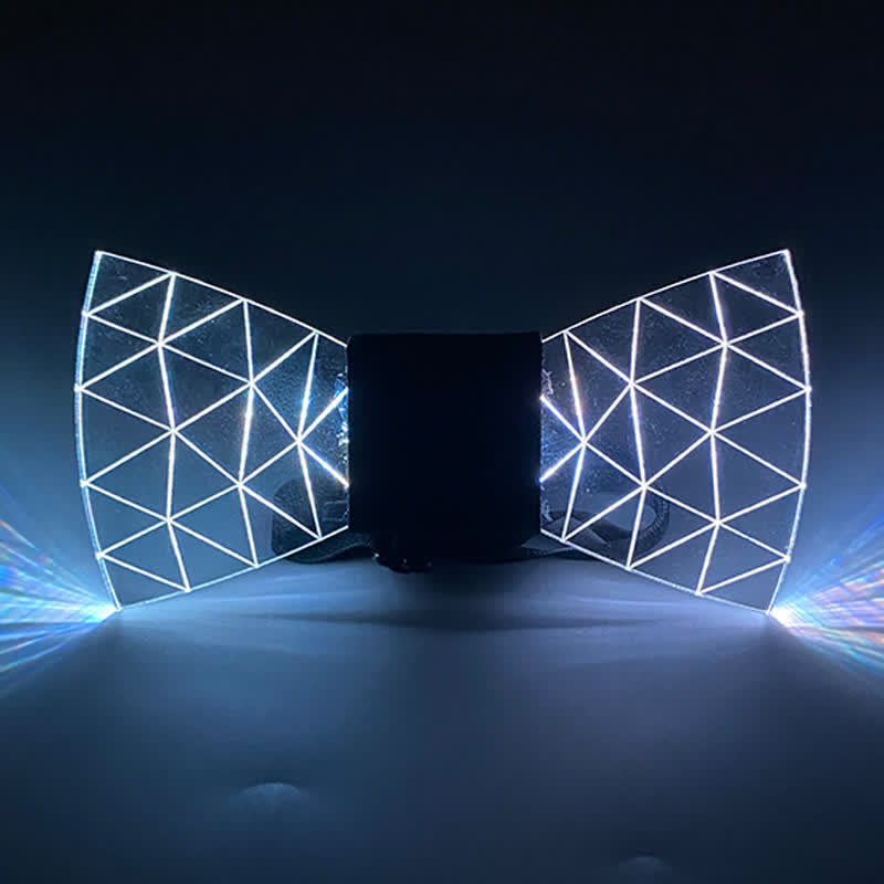 7 Colors Neon LED Diamond Pattern Acrylic Bow Tie - image 7