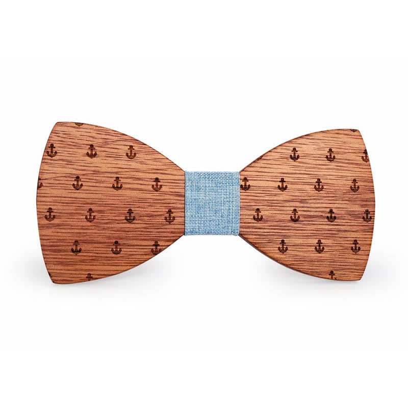 Men's Nautical Boat Anchor Wooden Bow Tie - image 1