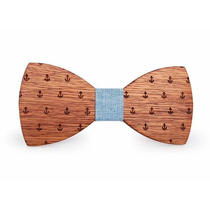 Men's Nautical Boat Anchor Wooden Bow Tie - image 1