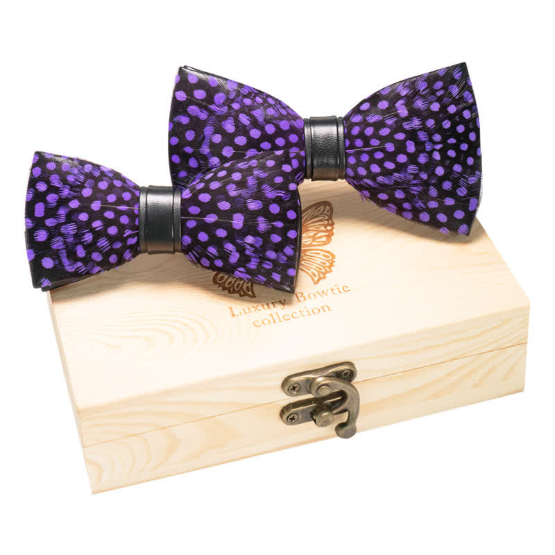 2Pcs DarkViolet Parent-Child Polka Bow Ties Set - DarkViolet - image 0