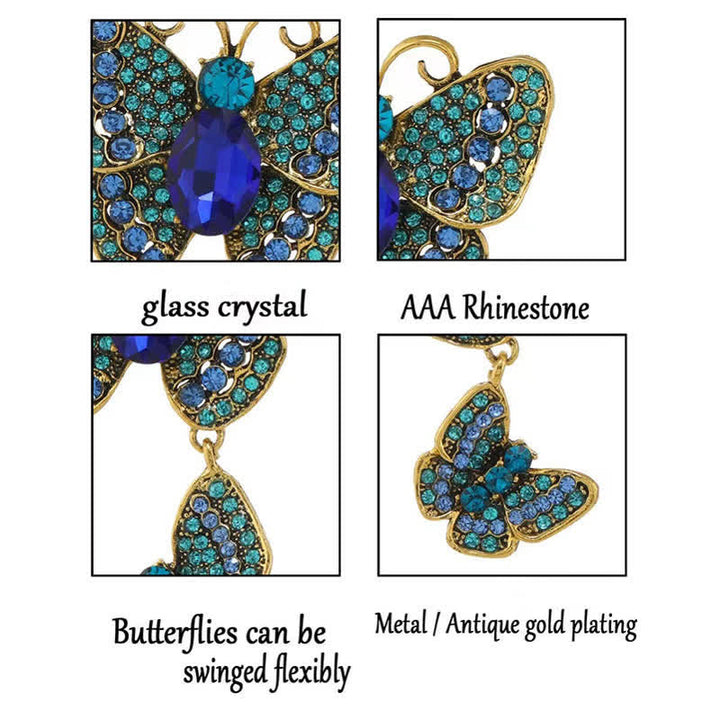 Women's Playful Triple Butterflies Brooch - image 6