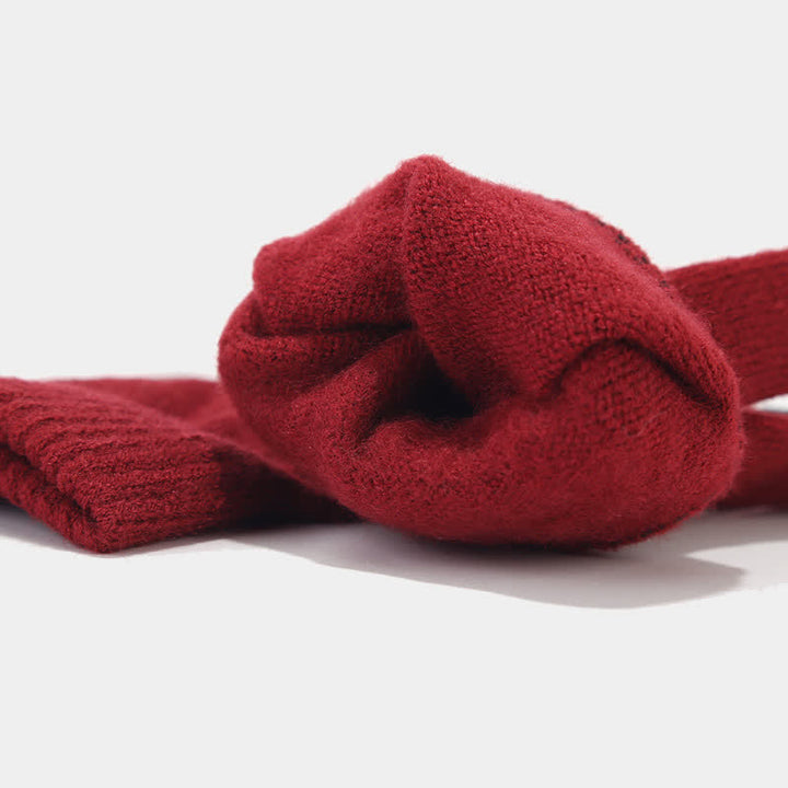 3Pcs Unisex Thickened Twill Knit Hat Scarf Gloves Set - image 7