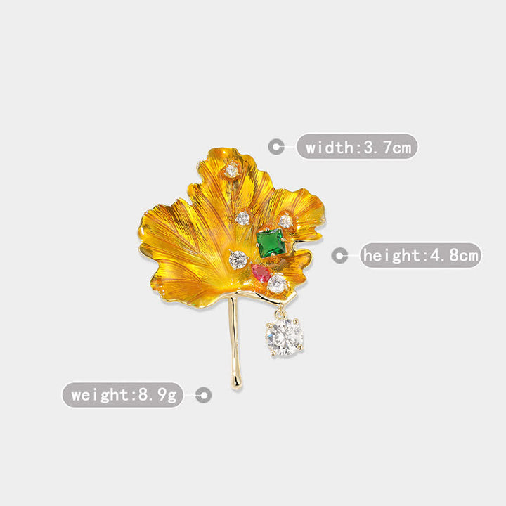 Women's Gold Maple Leaf Brooch - image 5