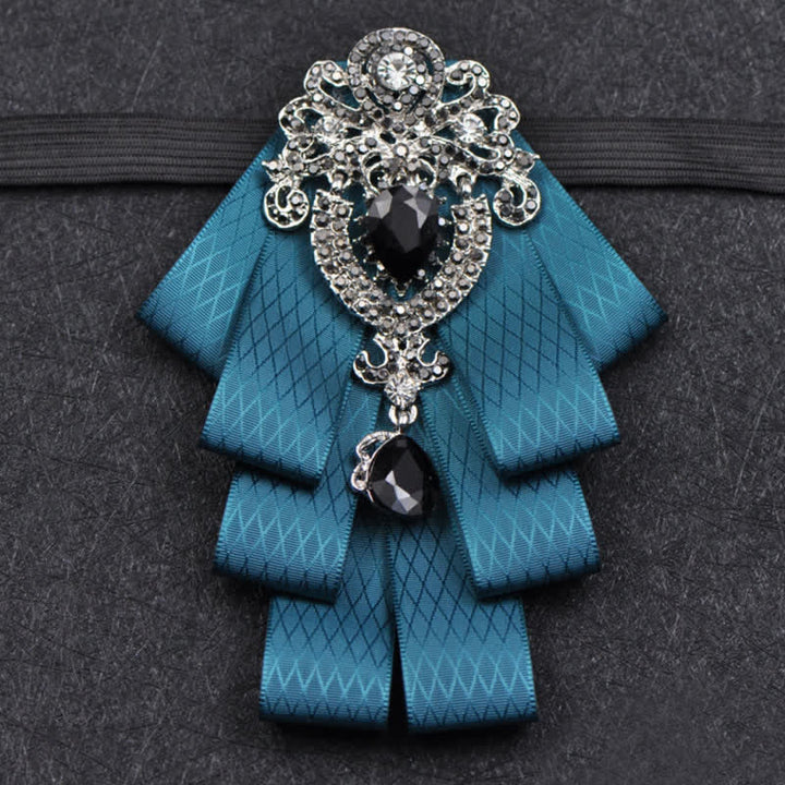 3Pcs Plaid Black Rhinestone Bow Tie Set - image 10