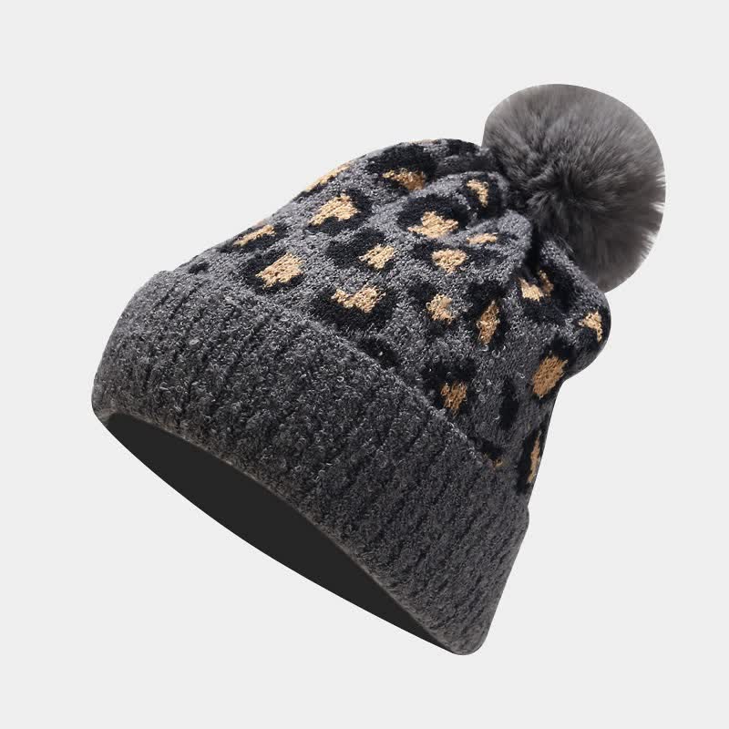3Pcs Women's Leopard Print Hat Scarf Gloves Set - image 8