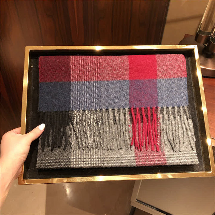 Unisex Lamb Edinburgh Big Warm Plaid Scarf - image 21