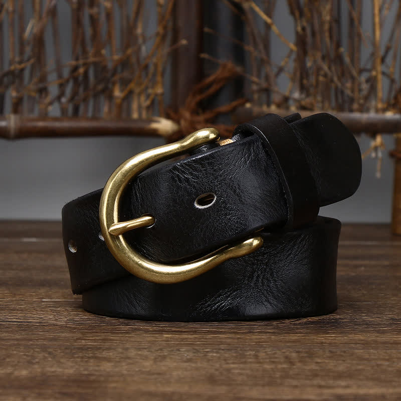 Men's Trend Worn-out Wrinkled Leather Belt - image 5