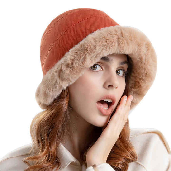 Women's Thickened Warm Plush Brim Bucket Hat - image 2