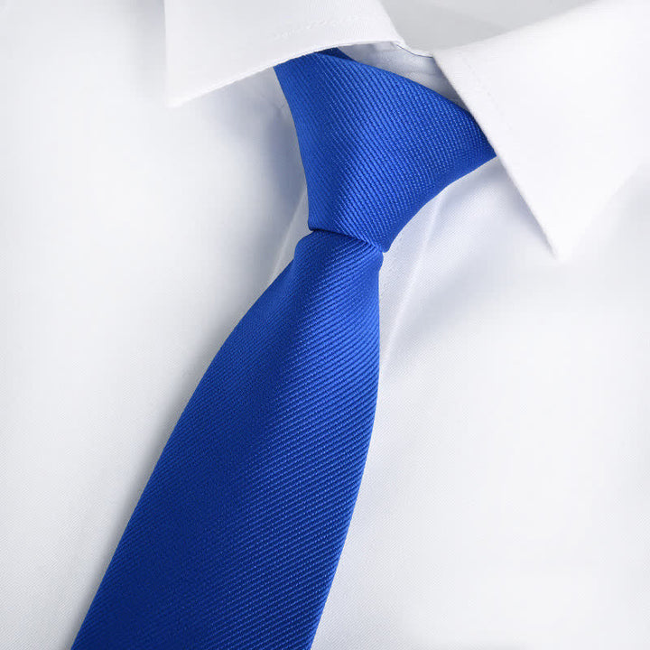 Men's Solid Color Zipper Tie Adjustable Necktie - Royal - image 17