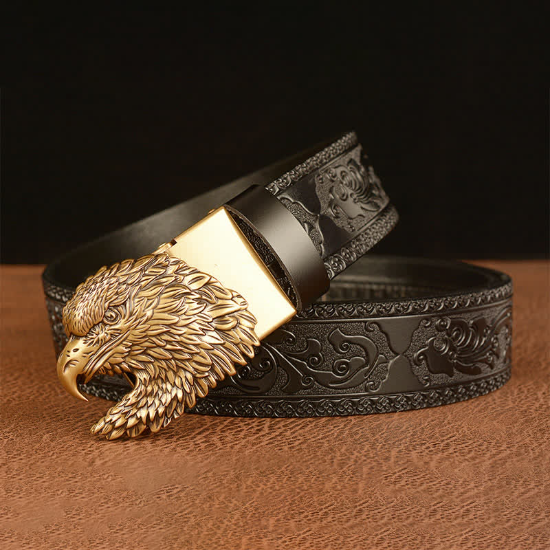 Men's Three-dimensional Eagle Head Leather Belt - image 10