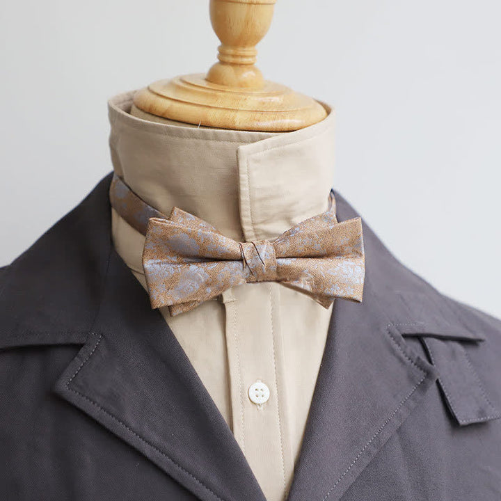 Men's Personality Lord Double Layers Bow Tie - Bisque Floral - image 6