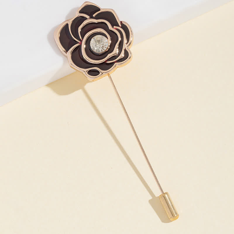 Women's Black Rose Blossom Brooch - image 2