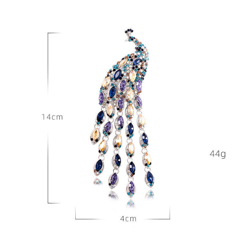 Women's Grazioso Peacock Fringe Brooch - image 6