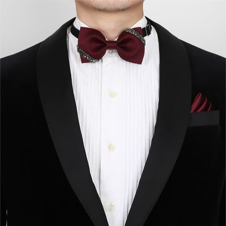 Men's Classy Rhinestone Wedding Bow Tie - image 2