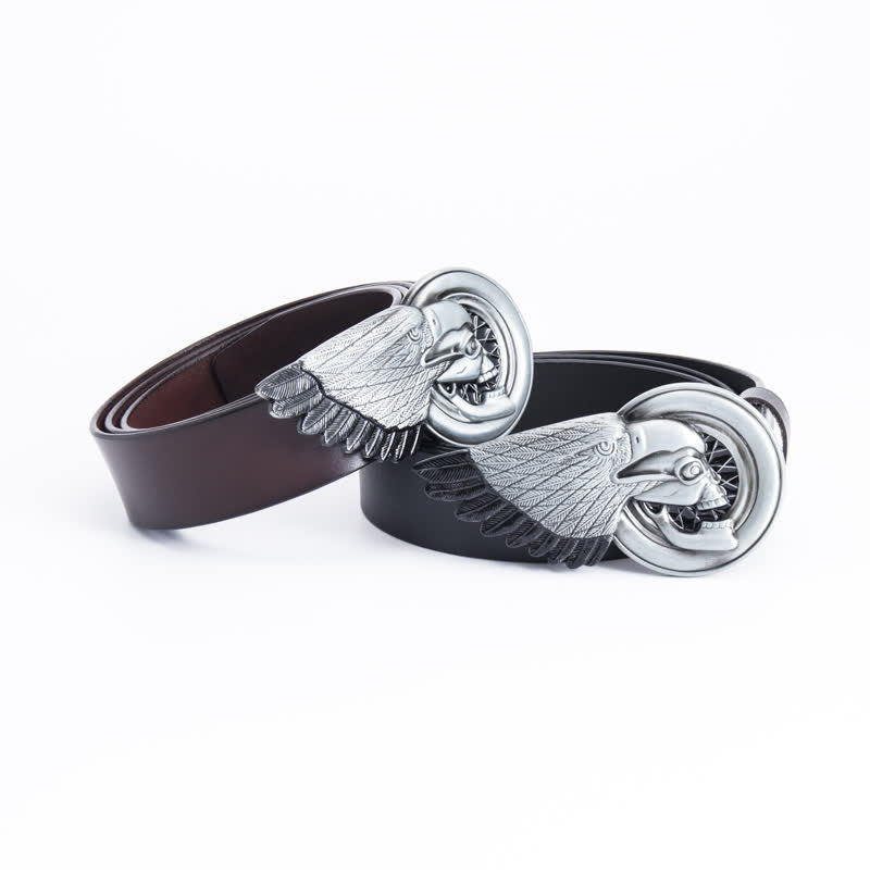Men's Gothic Eagle Skull Leather Belt - image 1