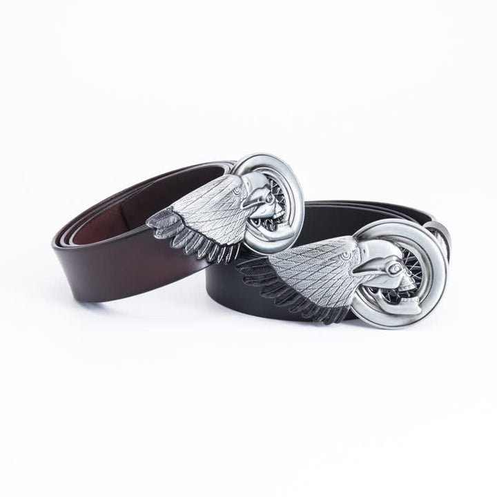 Men's Gothic Eagle Skull Leather Belt - image 1