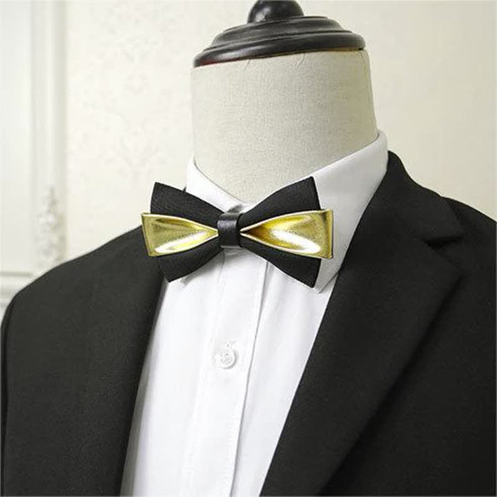 Men's Double Color PU Leather Bow Tie - image 0