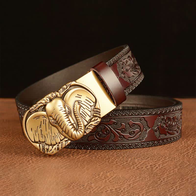 Men's Big-Eared Elephant Leather Belt - image 1