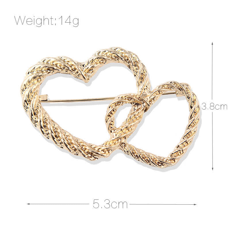 Women's Double Love Heart To Heart Brooch - image 2