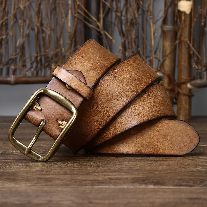 Men's Chic Distressed Cracked Leather Belt - image 9