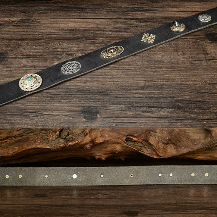 Men's Punk Heavy Metal Studded Leather Belt - image 10