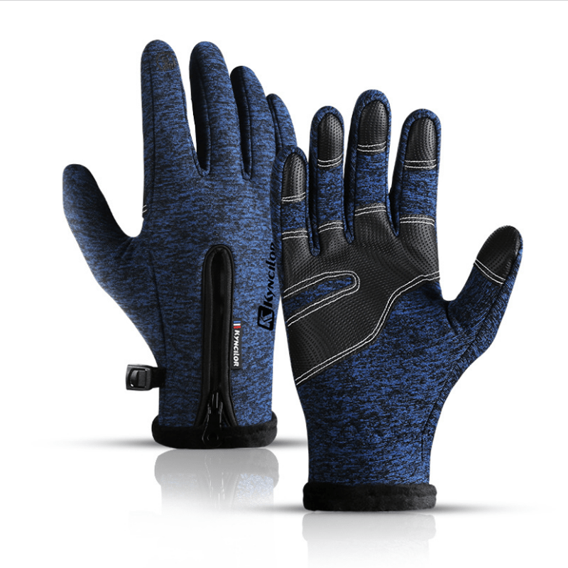 Outdoor Cycling Waterproof Zipper Tactical Gloves - Blue - XL - image 13