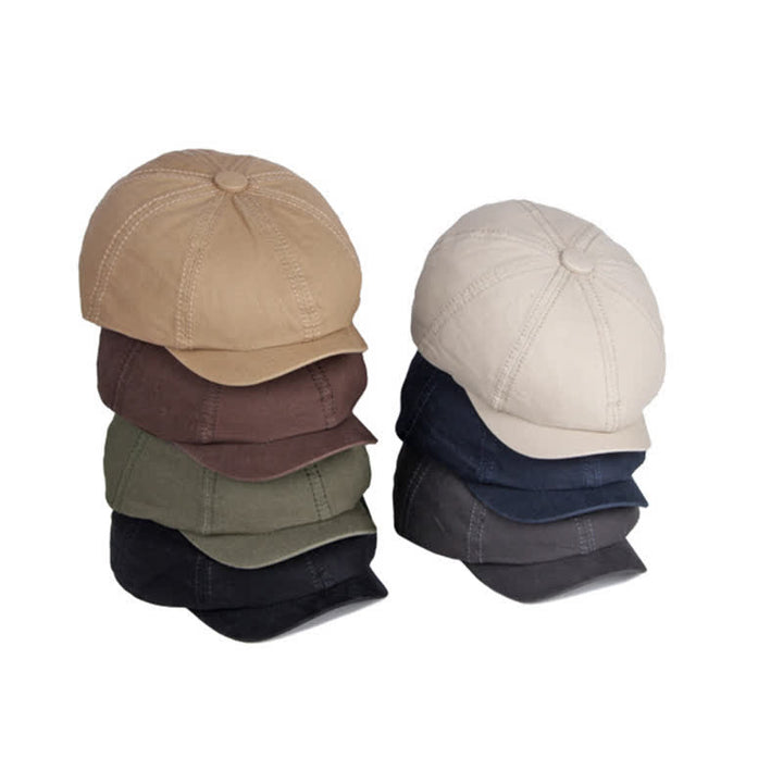 Casual Solid Color Cotton Daily Beret Cap - image 1