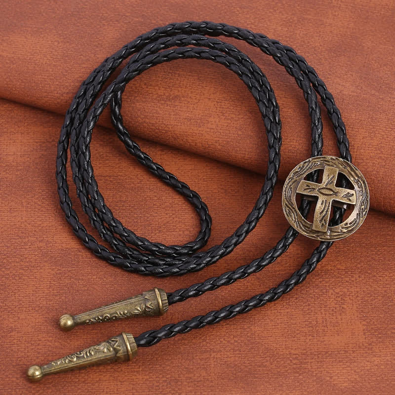 Retro Shirt Accessories Circle Cross Bolo Tie - image 2