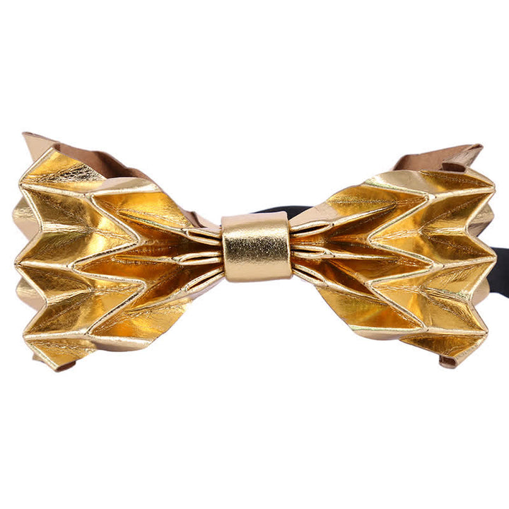 Men's Creative Environmental Kraft Paper Bow Tie - Gold - image 15
