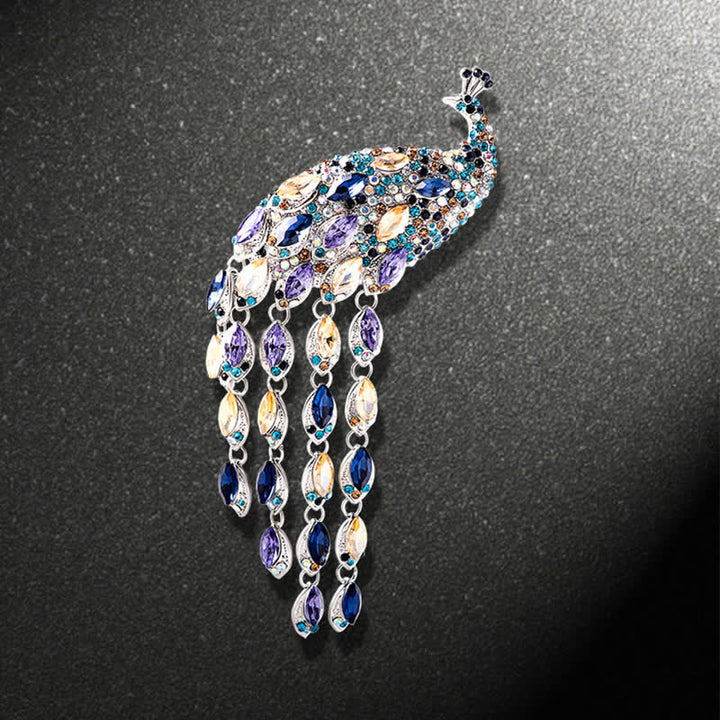 Women's Grazioso Peacock Fringe Brooch - image 3