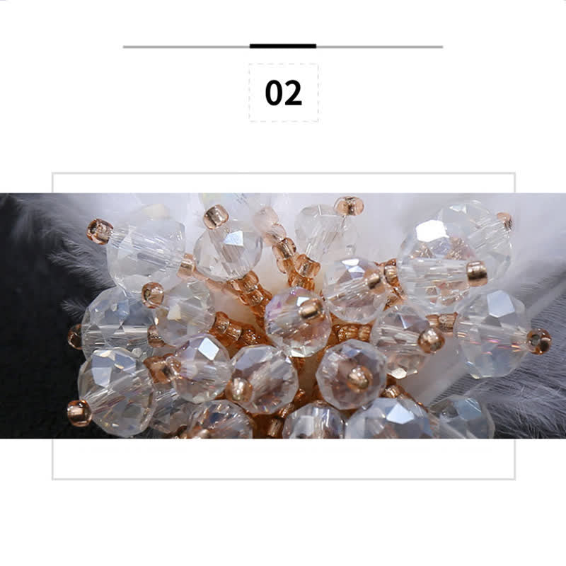 Women's Luxury Crystal Branch Snowflake Feather Brooch - image 5