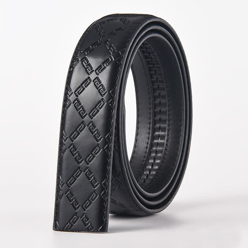 Men's DIY Tiger Head Automatic Buckle Leather Belt - Tiger - Black Diamond Pattern Belt (40) - image 6