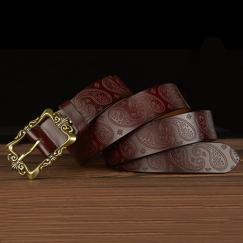 Women's Retro Floral Decorative Leather Belt - image 5