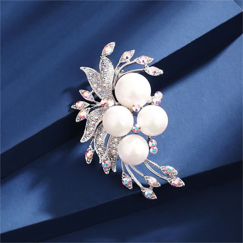 Women's Phoenixes Flower Pearl Brooch - image 4