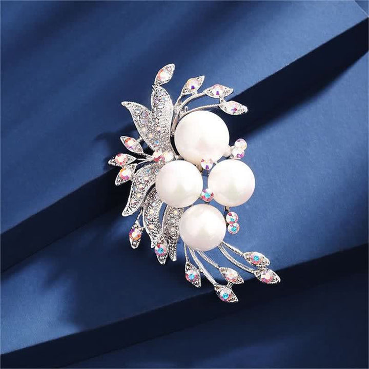 Women's Phoenixes Flower Pearl Brooch - image 4