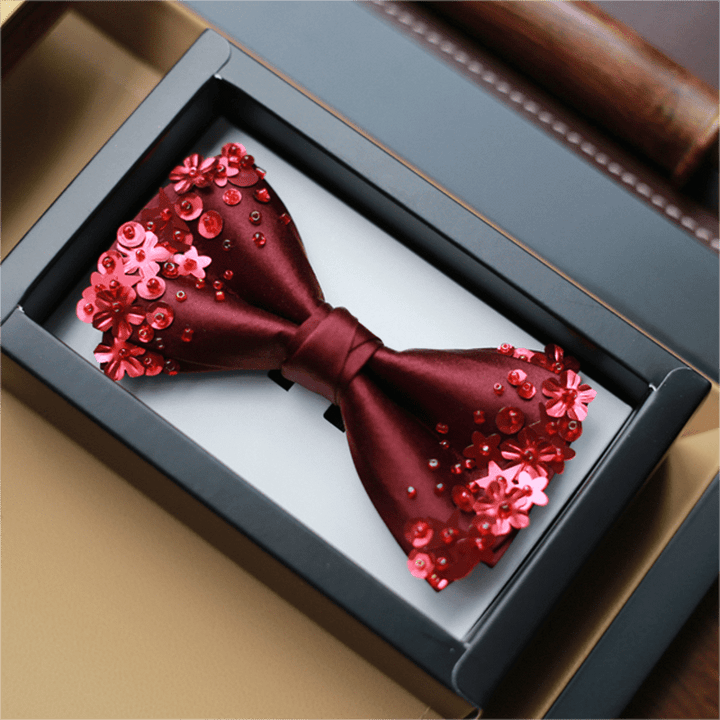 Men's Sequin Flourishing Bow Tie Pocket Square - Bow Tie - image 0