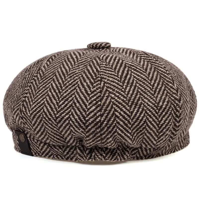 Peaky Hat Herringbone Pattern Octagonal Beret Cap - image 3