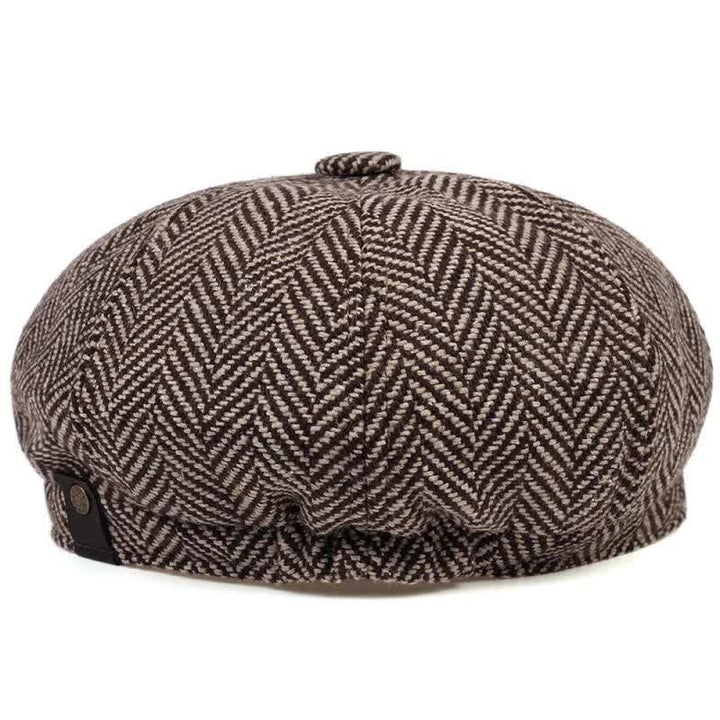 Peaky Hat Herringbone Pattern Octagonal Beret Cap - image 3