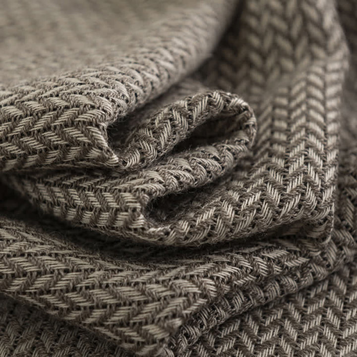 Women's Chunky Simple Herringbone Tassel Scarf - image 8