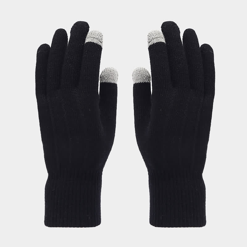 3Pcs Unisex Classic Versatile Hat Scarf Gloves Set - image 15