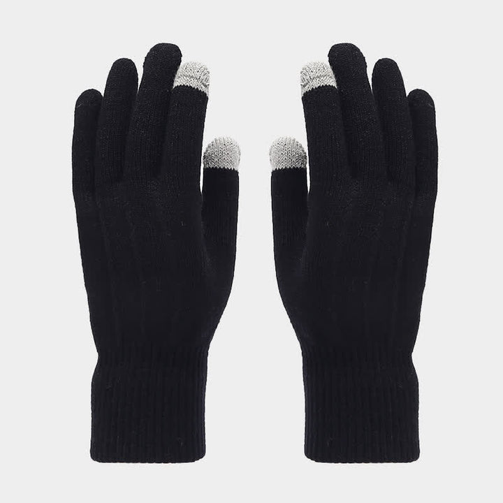 3Pcs Unisex Classic Versatile Hat Scarf Gloves Set - image 15