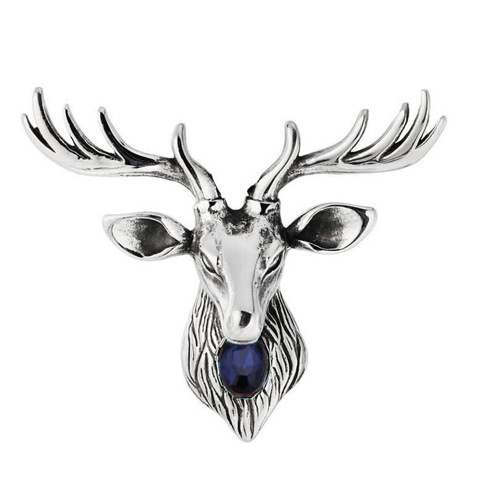 Men's Majestic Blue Gem Deer Brooch - image 8