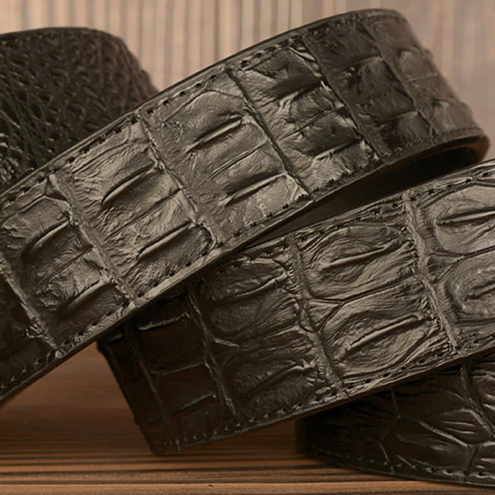 Men's Lion Head Alligator Pattern Leather Belt - image 13