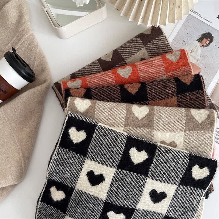 Women's Chunky Love Plaid Double-Sided Scarf - image 2