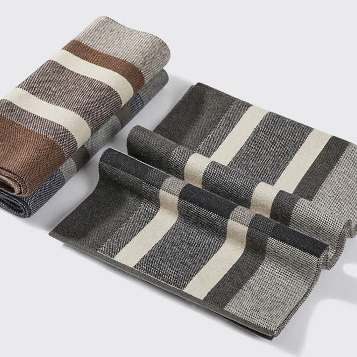 Men's Winter Classical Warm Plaid Stripe Scarf - image 5