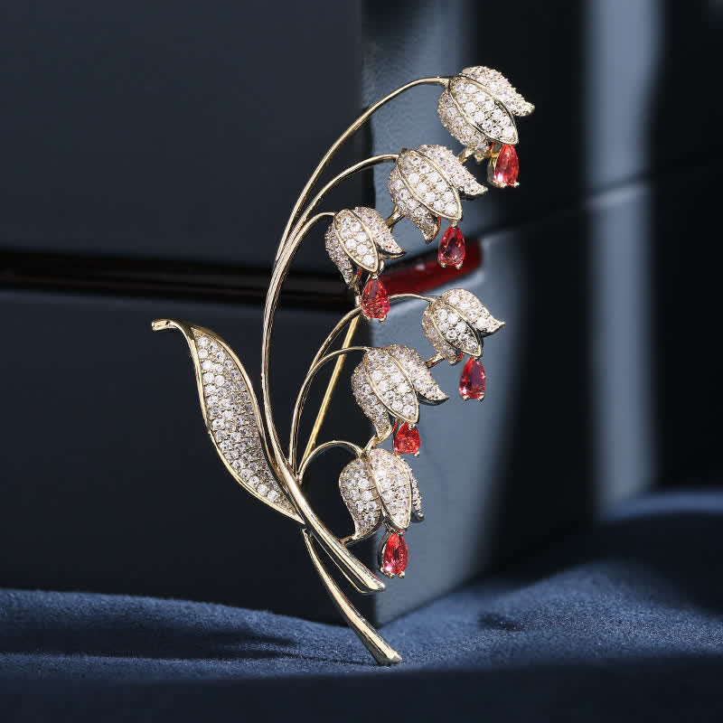 Women's Lily Of The Valley Brooch - Red - image 6